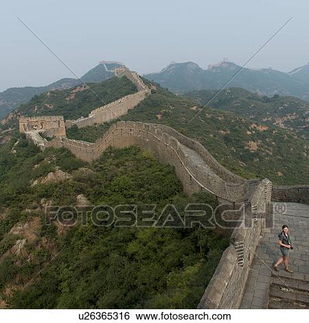 Jinshanling to Simatai section of Great Wall Of China, Miyun County, Beijing, China View Large Photo Image Stock Photograph - Jinshanling to Simatai section of Great Wall Of China, Miyun County, Beijing, China. Fotosearch