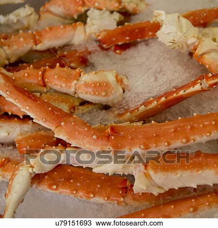 King Crab Legs on ice at a market stall, Pike Place Market, Seattle, Washington State, USA View Large Photo Image Stock Image - King Crab Legs on ice at a market stall, Pike Place Market, Seattle, Washington State, USA. Fotosearch