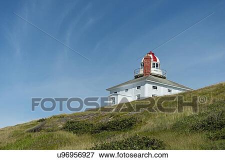 Stock Photo - Lighthouse at coast, Cape Spear, St. John's, Newfoundland And Labrador, Canada. Fotosearch