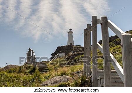 Stock Photography - Lighthouse at coast, Cape Spear, St. John's, Newfoundland And Labrador, Canada. Fotosearch
