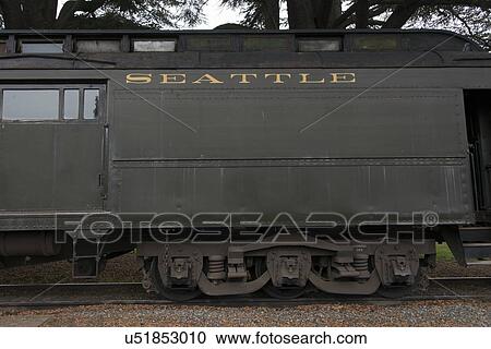 Stock Image - Locomotive at Northwest Railway Museum, Snoqualmie, Washington State, USA. Fotosearch
