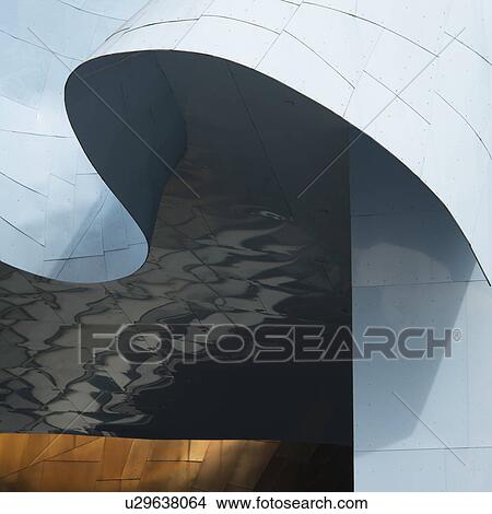 Low angle view of EMP Museum exterior, Seattle, Washington State, USA View Large Photo Image Picture - Low angle view of EMP Museum exterior, Seattle, Washington State, USA. Fotosearch