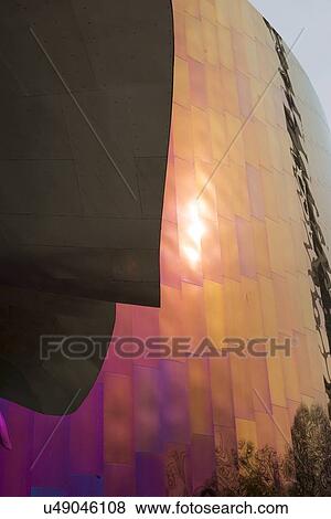 Stock Photo - Low angle view of EMP Museum exterior, Seattle, Washington State, USA. Fotosearch