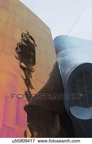 Stock Photo - Low angle view of EMP Museum exterior, Seattle, Washington State, USA. Fotosearch