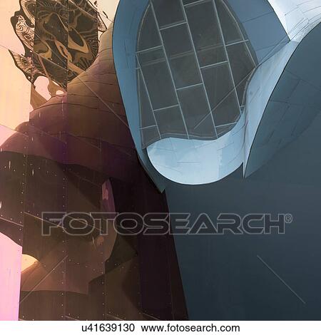 Stock Image - Low angle view of EMP Museum, Seattle, Washington State, USA. Fotosearch