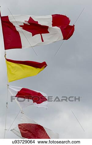 Low angle view of fluttering flags at Lobster Cove Head Lighthouse, Gros Morne National Park, Newfoundland And Labrador, Canada View Large Photo Image Picture - Low angle view of fluttering flags at Lobster Cove Head Lighthouse, Gros Morne National Park, Newfoundland And Labrador, Canada. Fotosearch
