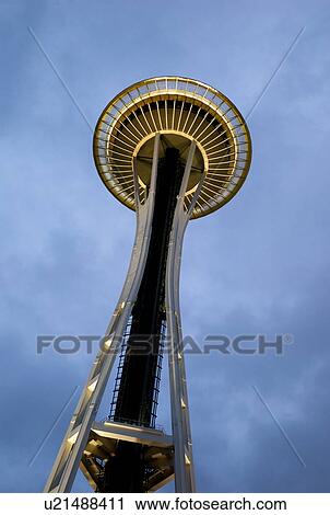 Low angle view of Space Needle, Seattle Center, Seattle, Washington State, USA View Large Photo Image Stock Image - Low angle view of Space Needle, Seattle Center, Seattle, Washington State, USA. Fotosearch