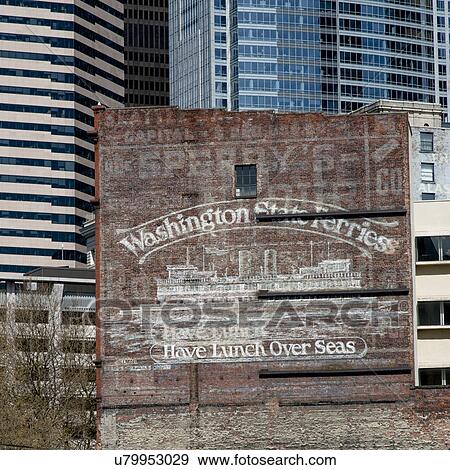 Mural on a wall at Pioneer Square, Seattle, Washington State, USA View Large Photo Image Stock Photo - Mural on a wall at Pioneer Square, Seattle, Washington State, USA. Fotosearch