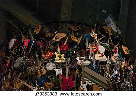 Musical Instrument tower sculpture at EMP Museum, Seattle, Washington State, USA View Large Photo Image Stock Image - Musical Instrument tower sculpture at EMP Museum, Seattle, Washington State, USA. Fotosearch