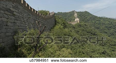 Mutianyu section of Great Wall Of China, Huairou District, Beijing, China View Large Photo Image Stock Image - Mutianyu section of Great Wall Of China, Huairou District, Beijing, China. Fotosearch