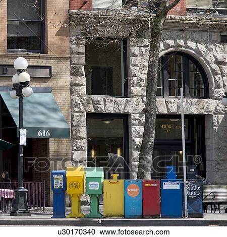 Newspaper stands in Seattle, Washington State, USA View Large Photo Image Stock Image - Newspaper stands in Seattle, Washington State, USA. Fotosearch