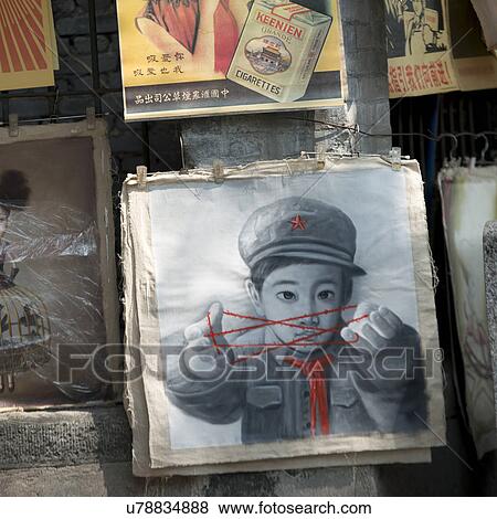 Paintings for sale at a market, Hutong, Xicheng District, Beijing, China View Large Photo Image Stock Photo - Paintings for sale at a market, Hutong, Xicheng District, Beijing, China. Fotosearch