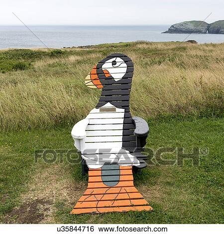 Stock Photograph - Penguin chair along coast, Little Catalina, Bonavista Peninsula, Newfoundland And Labrador, Canada. Fotosearch