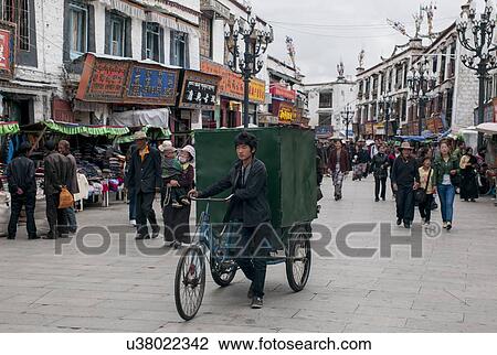 People on a street, Lhasa, Tibet, China View Large Photo Image Stock Image - People on a street, Lhasa, Tibet, China. Fotosearch