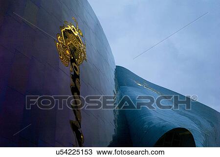 Reflection of Space Needle on a building, Experience Music Project, Seattle, Washington State, USA View Large Photo Image Stock Image - Reflection of Space Needle on a building, Experience Music Project, Seattle, Washington State, USA. Fotosearch