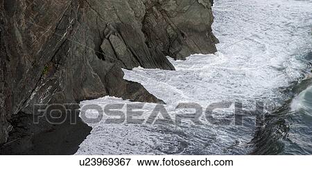 Stock Photo - Rock formations at the coast, Skerwink Trail, Port Rexton, Bonavista Peninsula, Newfoundland And Labrador, Canada. Fotosearch