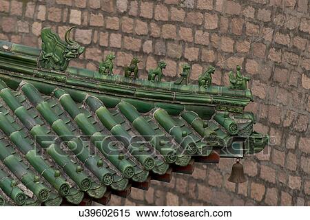 Stock Photography - Rooftop at Juyongguan pass section of the Great Wall of China, Changping District, Beijing, China. Fotosearch