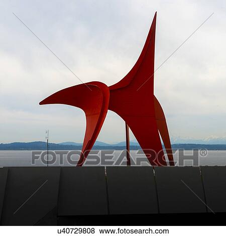 Stock Photo - Sculpture at Olympic Sculpture Park, Belltown, Seattle, Washington State, USA. Fotosearch