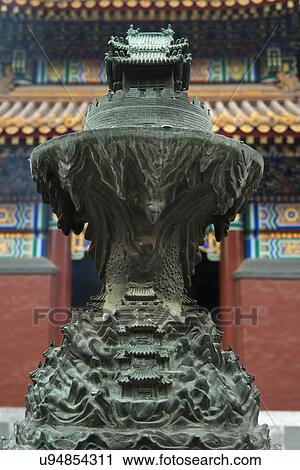 Stock Image - Shrine at the Lama Temple, Lama Temple, Dongcheng District, Beijing, China. Fotosearch