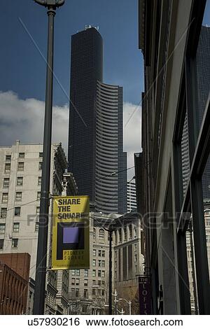 Stock Photograph - Skyscrapers in a city, Columbia Center, Seattle, Washington State, USA. Fotosearch