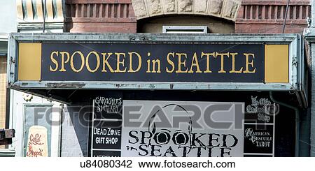 Spooked In Seattle signage, Seattle, Washington State, USA View Large Photo Image Stock Image - Spooked In Seattle signage, Seattle, Washington State, USA. Fotosearch