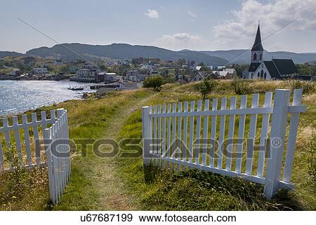 Stock Photo - St. Paul's Anglican Church in Trinity, Bonavista Peninsula, Newfoundland And Labrador, Canada. Fotosearch