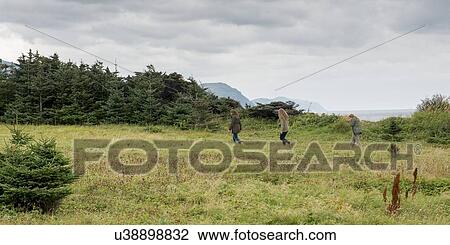 Stock Image - Tourists at Gros Morne National Park, Newfoundland And Labrador, Canada. Fotosearch
