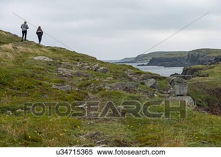 Stock Photography - Tourists at North Bird Island, Bonavista Peninsula, Newfoundland And Labrador, Canada. Fotosearch