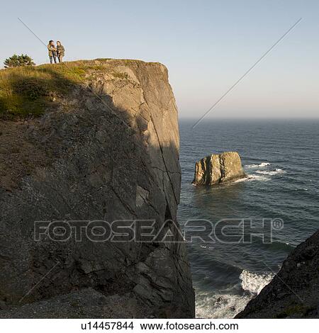 Picture - Tourists at Skerwink Trail, Port Rexton, Bonavista Peninsula, Newfoundland And Labrador, Canada. Fotosearch