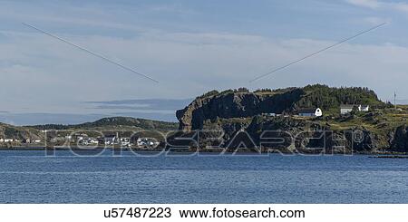 Stock Image - Town at the coast, Twillingate, North Twillingate Island, Newfoundland And Labrador, Canada. Fotosearch