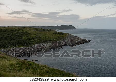 Stock Photo - View of coast, Ferryland, Calvert, Avalon Peninsula, Newfoundland And Labrador, Canada. Fotosearch