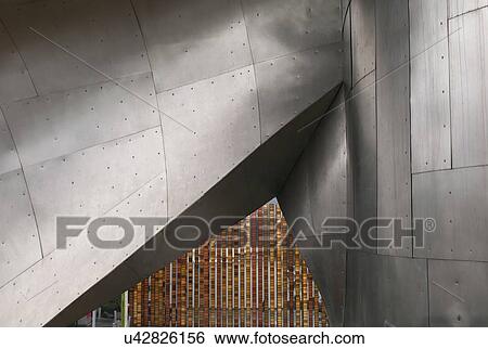 Stock Photograph - Wall Structure Details of EMP Museum, Seattle, Washington State, USA. Fotosearch