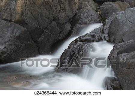 Picture - Waterfalls at river, Division No. 9, Subd. A, Gros Morne National Park, Newfoundland And Labrador, Canada. Fotosearch
