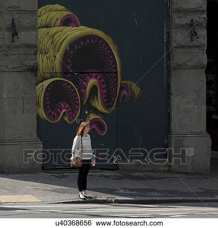 Woman standing at roadside, Seattle, Washington State, USA View Large Photo Image Stock Photograph - Woman standing at roadside, Seattle, Washington State, USA. Fotosearch