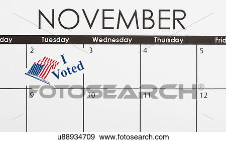 Stock Photo - Calendar with election day marked. Fotosearch