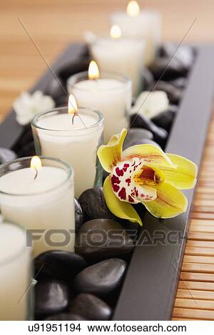 Candles in spa, Studio Shot View Large Photo Image Picture - Candles in spa, Studio Shot. Fotosearch