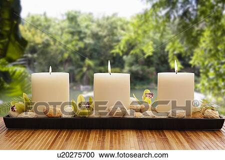 Candles in spa, Studio Shot View Large Photo Image Stock Image - Candles in spa, Studio Shot. Fotosearch