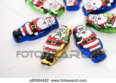 Christmas Santa chocolates View Large Photo Image Stock Image - Christmas Santa chocolates. Fotosearch