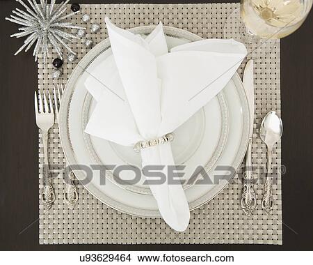 Picture - Christmas table setting. Fotosearch