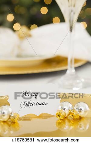 Christmas table setting View Large Photo Image Stock Image - Christmas table setting. Fotosearch