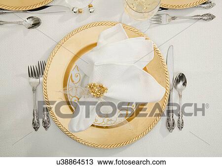 Christmas table setting View Large Photo Image Stock Image - Christmas table setting. Fotosearch
