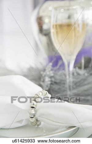 Stock Image - Christmas table setting. Fotosearch