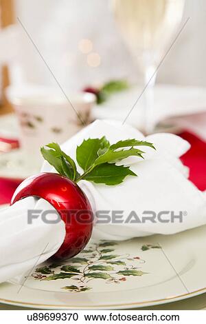 Christmas table setting View Large Photo Image Stock Image - Christmas table setting. Fotosearch