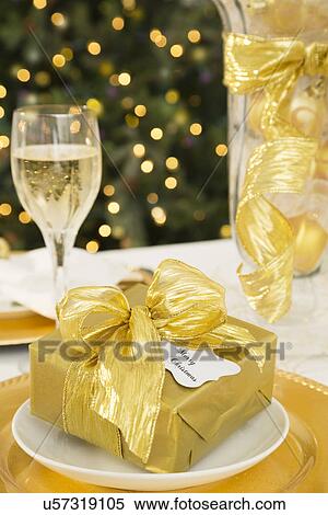 Stock Photography - Christmas table setting. Fotosearch