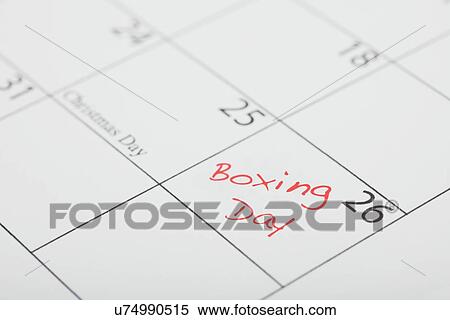 Close-up of calendar with Boxing Day marked View Large Photo Image Stock Photography - Close-up of calendar with Boxing Day marked. Fotosearch