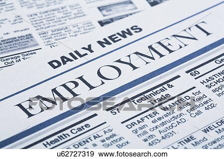 Stock Photo - Close-up of newspaper page. Fotosearch