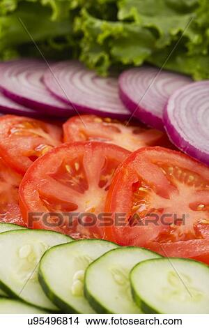 Picture - Close-up of sliced vegetables. Fotosearch
