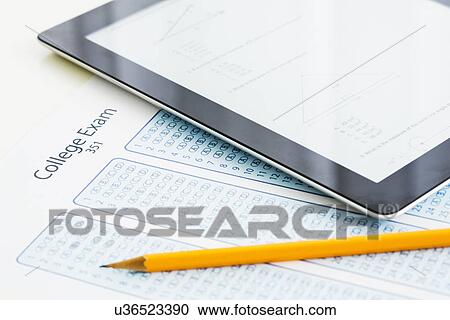 Stock Image - College exam form. Fotosearch