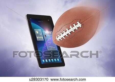 Composite image of ball and digital tablet View Large Photo Image Stock Image - Composite image of ball and digital tablet. Fotosearch
