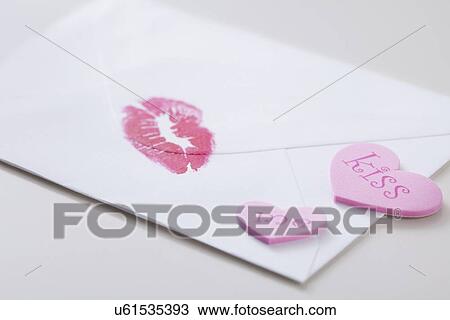 Envelope sealed with kiss mark View Large Photo Image Stock Image - Envelope sealed with kiss mark. Fotosearch